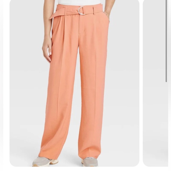 a new day Pants - Women's High-Rise Relaxed Fit Straight Belted Trousers - a New Day™ Sz 10